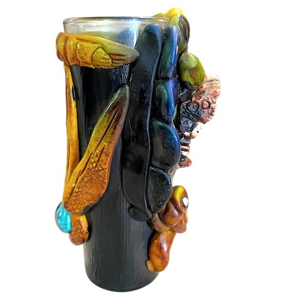 Aztec Mexican shot glass 3 oz clay stones Tribal man - Picture 8 of 13